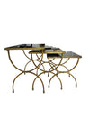 Brass and Smoked Glass Nesting Tables