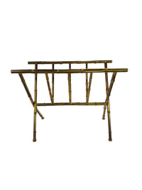 Brass Faux Bamboo Magazine Rack