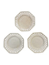Set of 7 Octagonal Reticulated Creamware Plates & Bowl