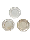 Set of 7 Octagonal Reticulated Creamware Plates & Bowl