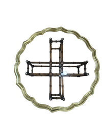 John Widdicomb Vintage Faux Bamboo and Glass top Coffee Table