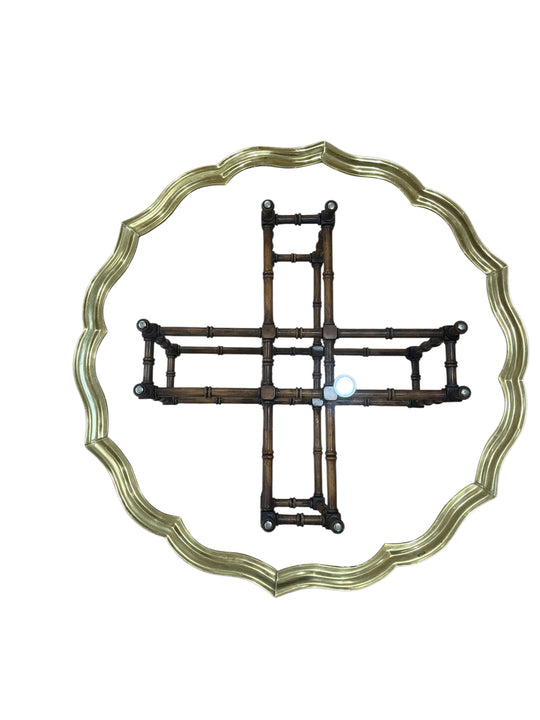 John Widdicomb Vintage Faux Bamboo and Glass top Coffee Table