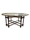 John Widdicomb Vintage Faux Bamboo and Glass top Coffee Table