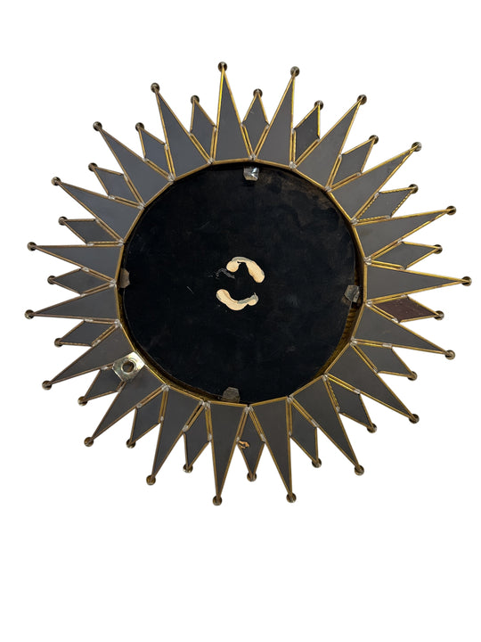 Vintage Moroccan Sunburst Mirror with Antiqued Glass