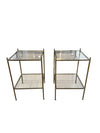 Pair of Brass & Glass Two-Tier Side Tables