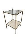 Pair of Brass & Glass Two-Tier Side Tables