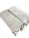 Pair of French Brass and White Marble Directoire Tables