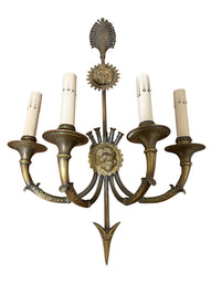 Pair of Brass Neoclassical Sconces
