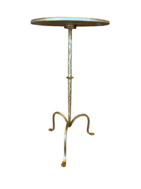 Hand-Forged Martini Table in Gilded Iron