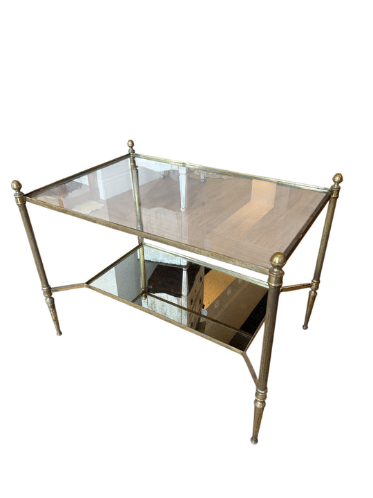 Antique Brass Maison Jasson Glass Coffee Table