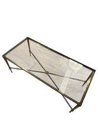 Maison Jansen Brass and Glass Coffee Table