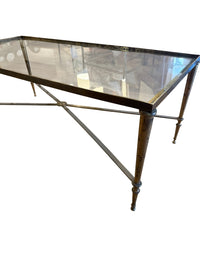 Maison Jansen Brass and Glass Coffee Table