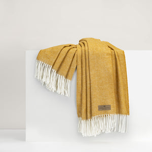 Ochre Italian Herringbone Throw