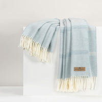 Italian Crystal Blue Montauk Stripe Herringbone Throw