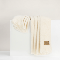 Cream Brushed Alpaca Throw