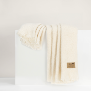 Cream Brushed Alpaca Throw