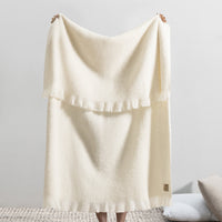 Cream Brushed Alpaca Throw