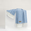 Italian Blue Denim Italian Herringbone Throw