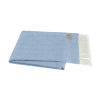 Italian Blue Denim Italian Herringbone Throw