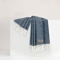 Italian Navy Herringbone Throw