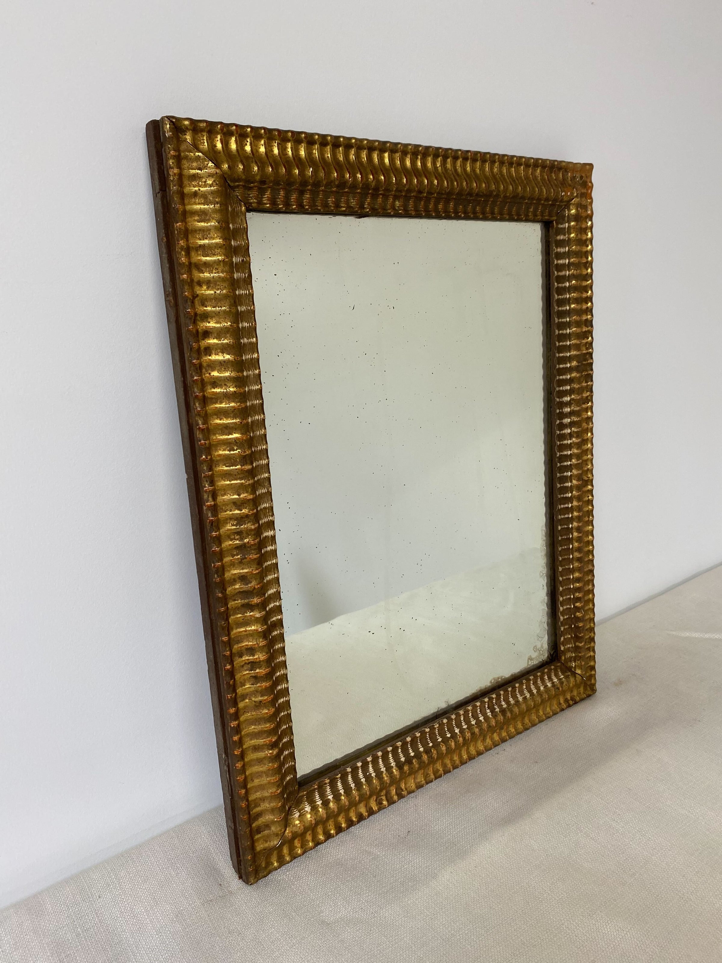 Small Gold Ripple Mirror