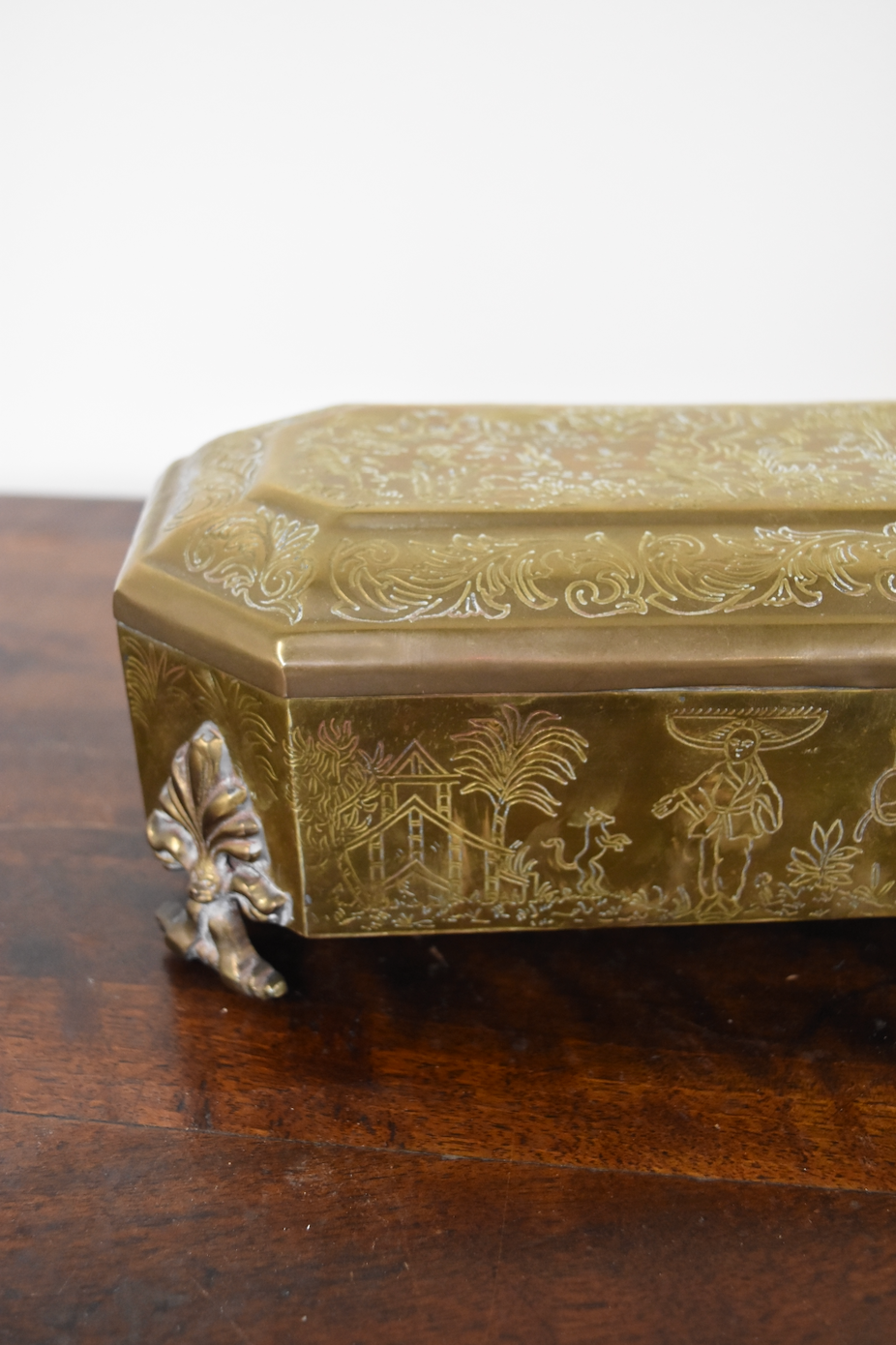 Vintage Etched Brass Box