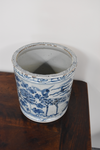Blue and White Beaker Pot with Peacock Motif