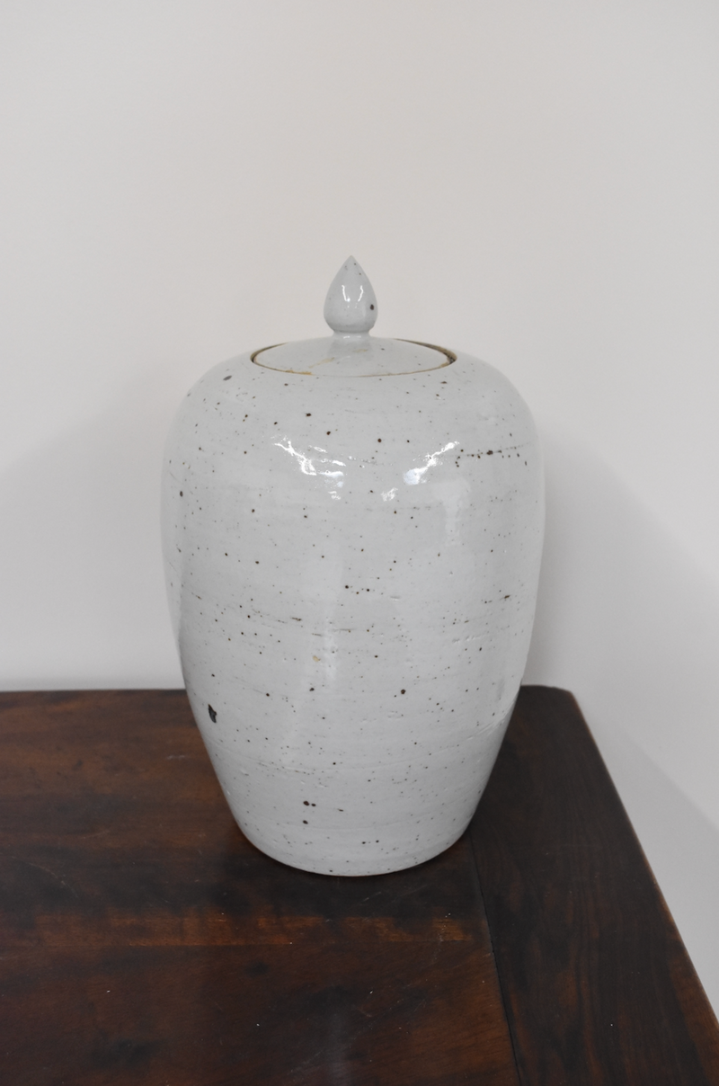 Vintage White Melon Jar