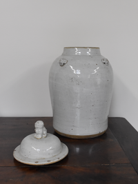Vintage White Temple Jar