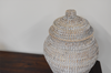 White Washed Wicker Ginger Jar