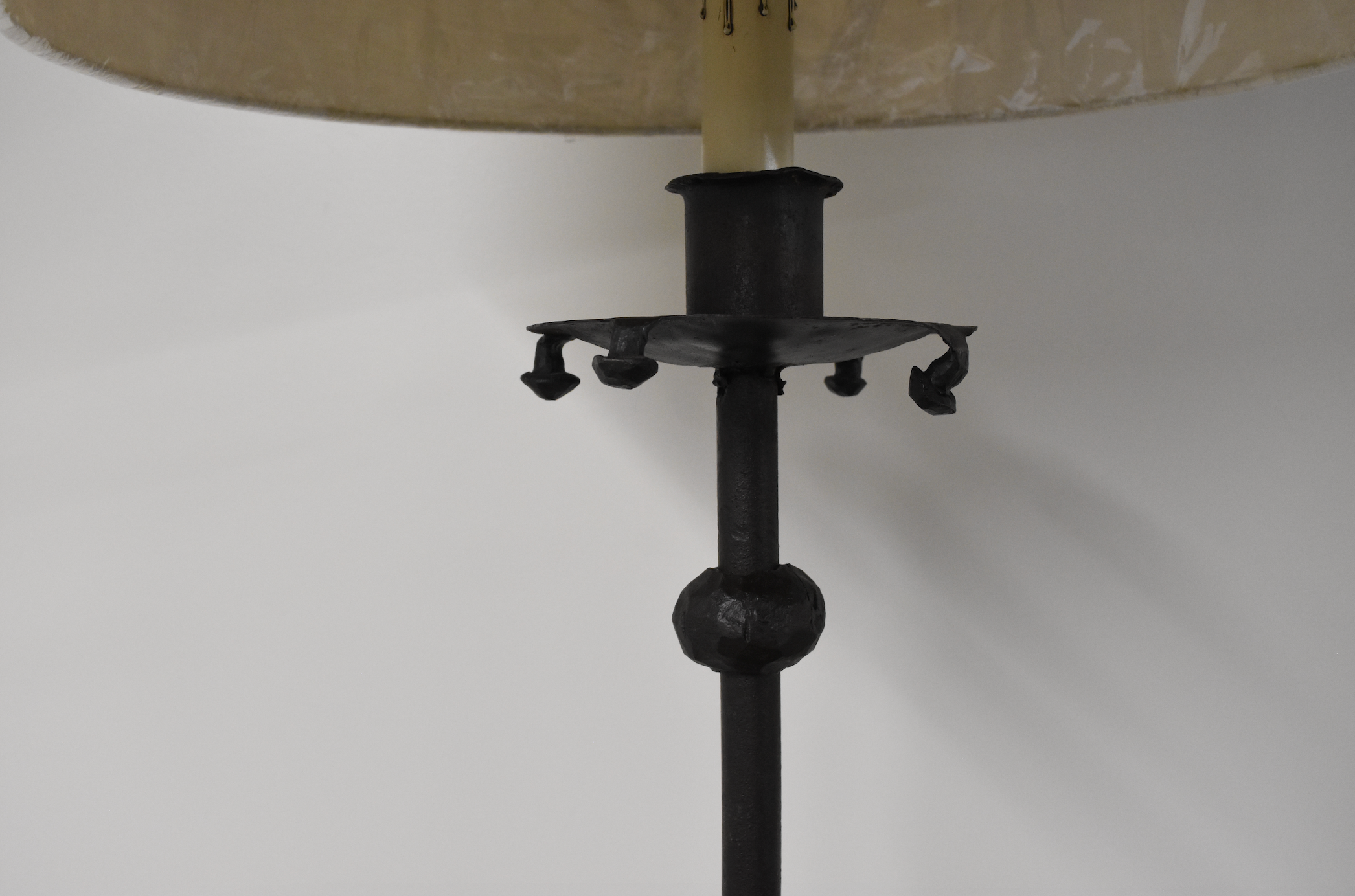 Antique Wrought Iron Floor Lamp with Sphere Design