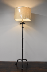 Antique Wrought Iron Floor Lamp with Sphere Design