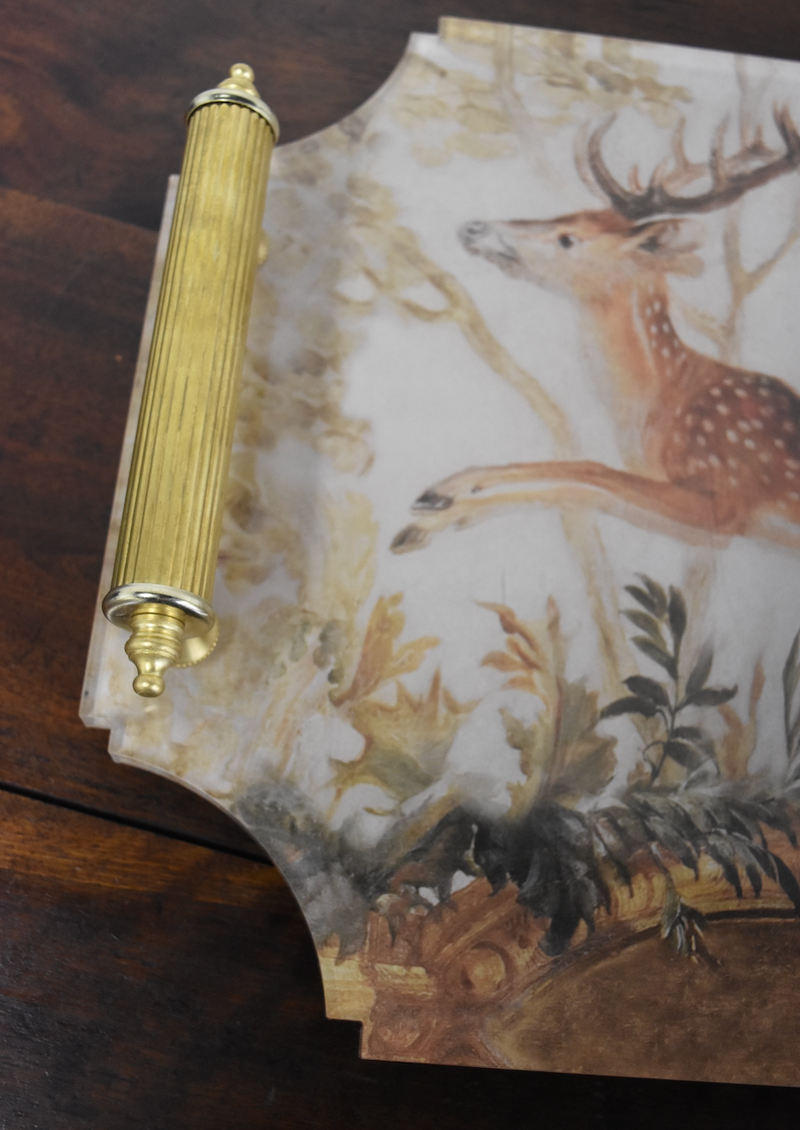 Small Stag Acrylic Tray with Brass Handles