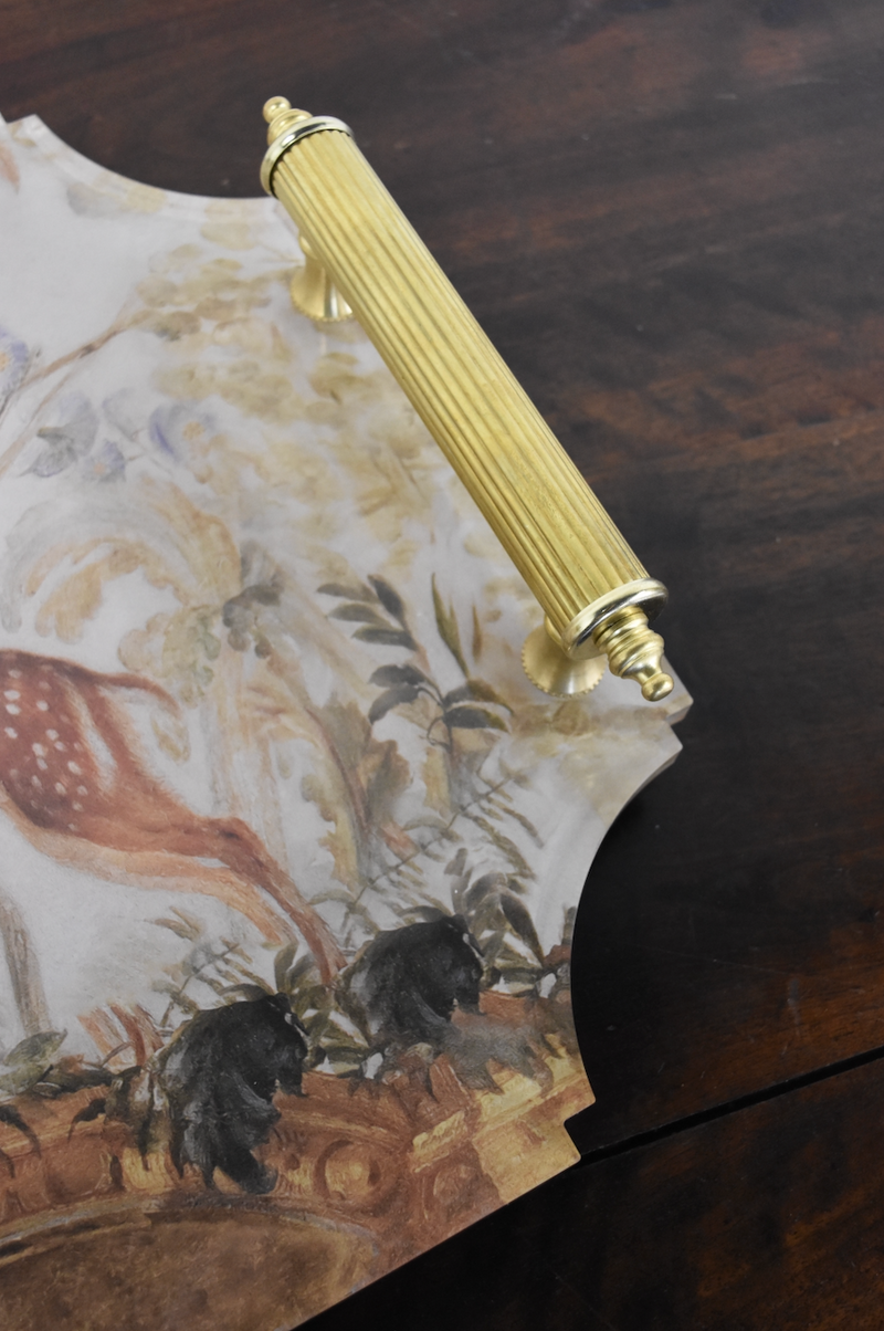 Small Stag Acrylic Tray with Brass Handles