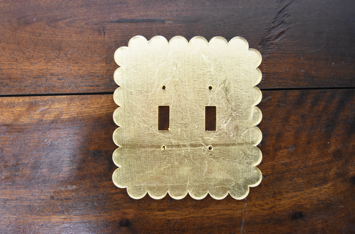Gold Leaf Gilded Double Switch Plate