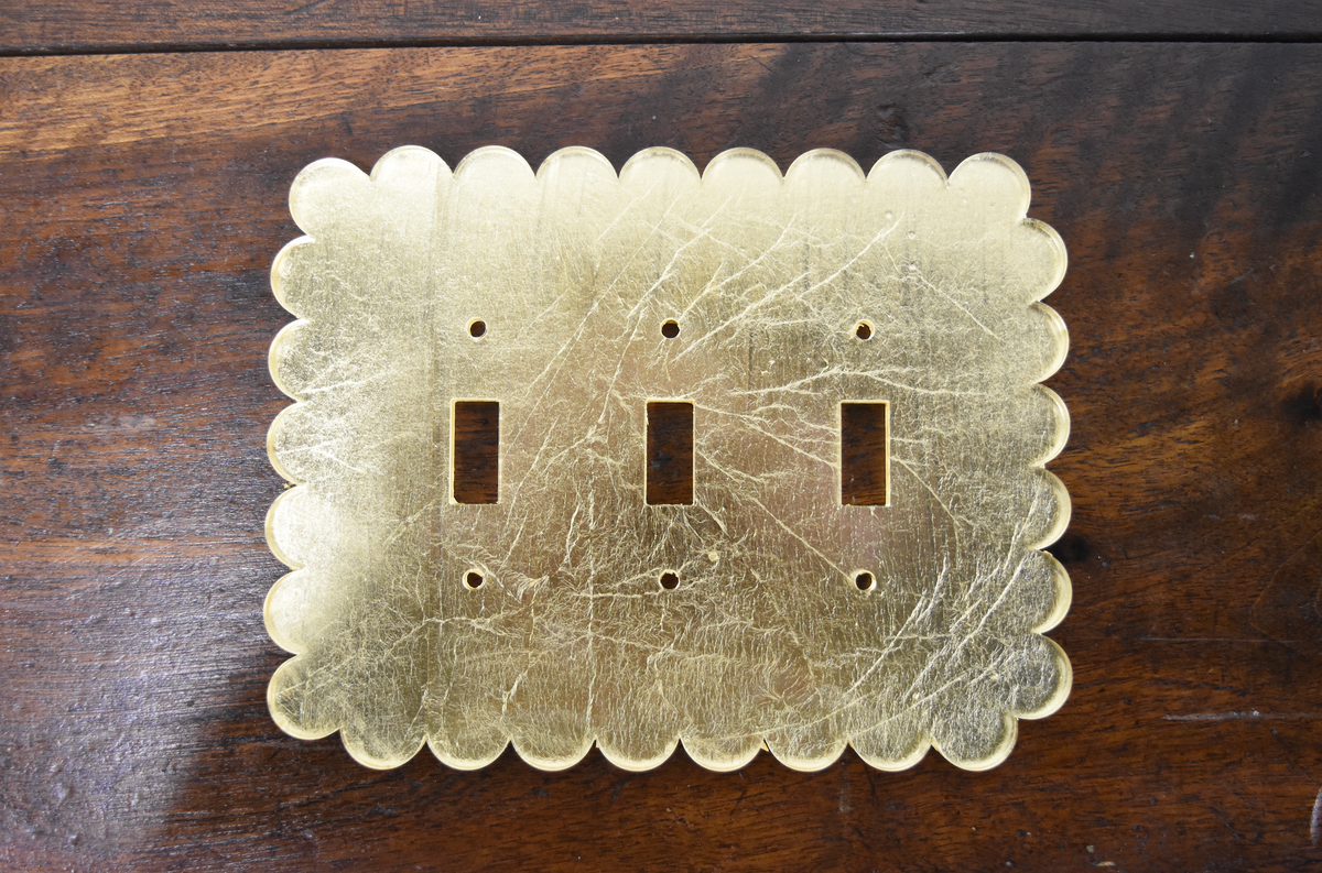 Gold Leaf Gilded Triple Switch Plate